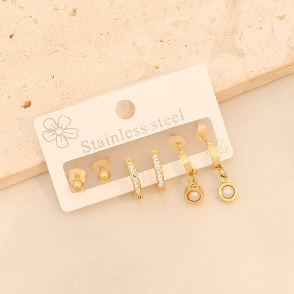 Wholesale Stainless Steel Drop Shape Earrings With Electroplating Treatment For Women