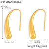 Wholesale 316L Stainless Steel Drop Shape Geometric Earrings Pvd Electroplated Light Luxury Style For Women