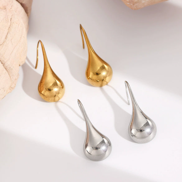 Wholesale Stainless Steel Drop Shape Geometric Simple Electroplated Women's Ear Hooks