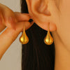 Wholesale Stainless Steel Drop Shape Geometric Simple Electroplated Women's Ear Hooks