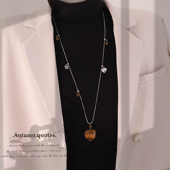 Wholesale Stainless Steel Drop Shape Metal Pull Long Necklace For Stacking