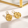 Wholesale Stainless Steel Drop Shaped Cat's Eye Stone Earrings With 18K Gold Electroplating For Women Quiet Design Sense Minimalist Style