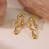 Wholesale Stainless Steel Drop Shaped Electroplated Geometric Earrings For Women