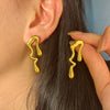 Wholesale Stainless Steel Drop Shaped Electroplated Geometric Earrings For Women