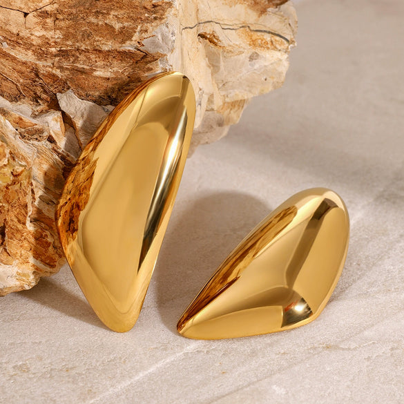 Wholesale Stainless Steel Drop Shaped Electroplated Light Luxury Women's Earrings
