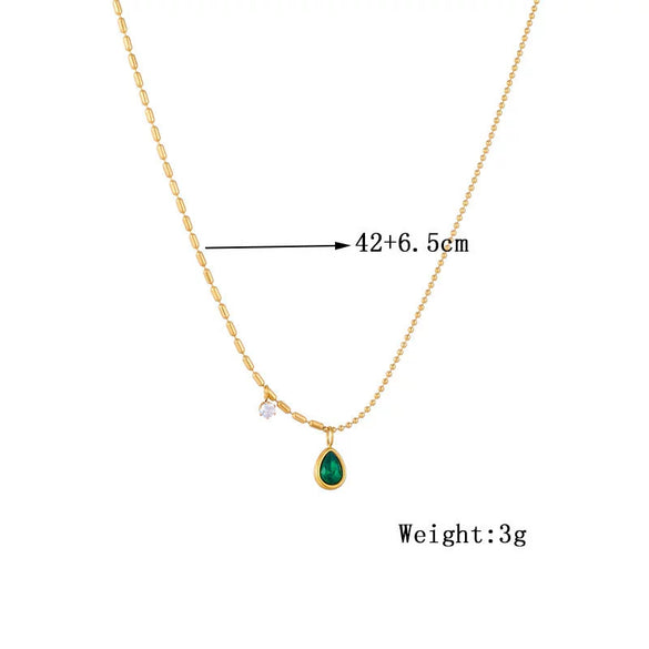 Wholesale Stainless Steel Dropshaped Electroplated Clavicle Chain Necklace For Women Fashion And Retro Style