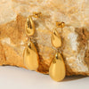 Wholesale Stainless Steel Dropshaped Geometric Earrings For Women With Electroplating Treatment