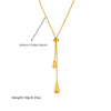 Wholesale Stainless Steel Dropshaped Love Water Drops Bells Pattern Electroplated Earrings And Necklaces Set For Women
