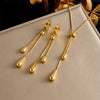 Wholesale Stainless Steel Dropshaped Love Water Drops Bells Pattern Electroplated Earrings And Necklaces Set For Women