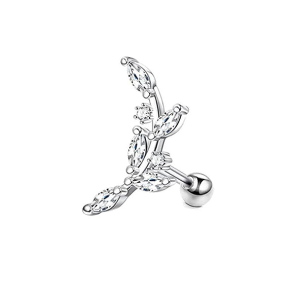 Wholesale Stainless Steel Ear Bone Nail Jewelry With Star Shape And 14K Real Gold Plating In Plants And Flowers Style