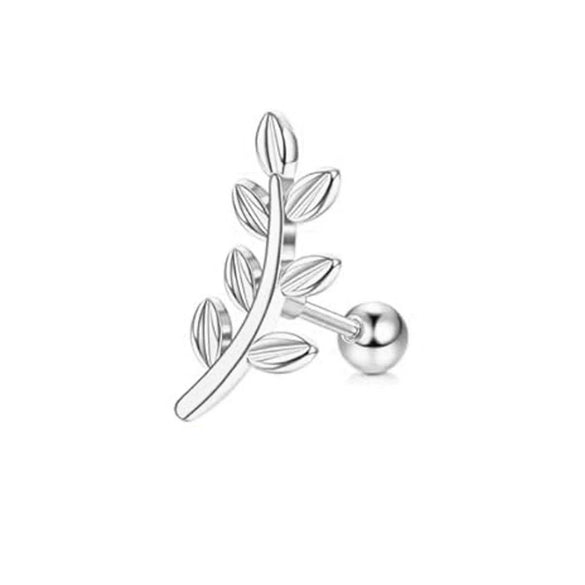 Wholesale Stainless Steel Ear Bone Nail Jewelry With Star Shape And 14K Real Gold Plating In Plants And Flowers Style