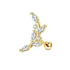 Wholesale Stainless Steel Ear Bone Nail Jewelry With Star Shape And 14K Real Gold Plating In Plants And Flowers Style