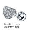 Wholesale Stainless Steel Ear Nails With Fivepointed Star Peach Heart And Cross Shapes Microinlaid Zircon Electroplated For Women