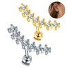 Wholesale Stainless Steel Ear Nails With Fivepointed Star Peach Heart And Cross Shapes Microinlaid Zircon Electroplated For Women