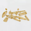 Wholesale Stainless Steel Earring Accessories Asymmetrical Exaggerated Plaid Geometric Electroplated