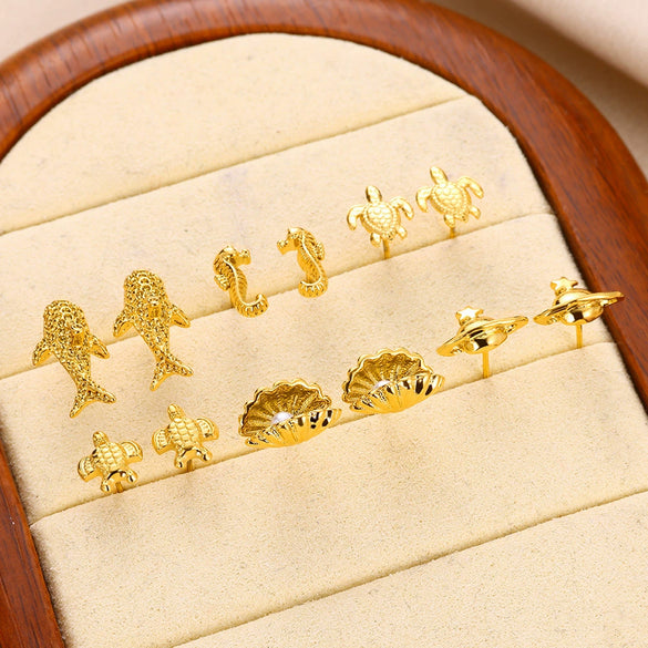 Wholesale Stainless Steel Earrings Animal Zodiac Style Electroplated For Women