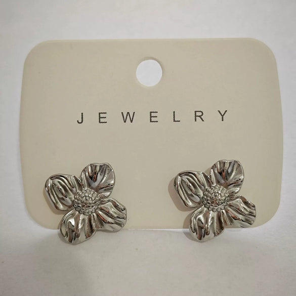 Wholesale Stainless Steel Earrings For Women With Leaf And Geometric Patterns Electroplated Design