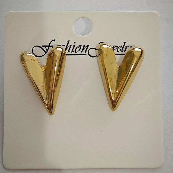 Wholesale Stainless Steel Earrings For Women With Leaf And Geometric Patterns Electroplated Design