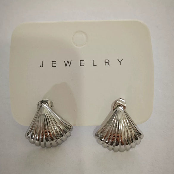 Wholesale Stainless Steel Earrings For Women With Leaf And Geometric Patterns Electroplated Design