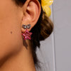 Wholesale Stainless Steel Earrings For Women With Star And Bow Pattern Electroplated Sweet Cool Style