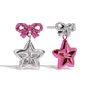 Wholesale Stainless Steel Earrings For Women With Star And Bow Pattern Electroplated Sweet Cool Style