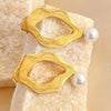 Wholesale Stainless Steel Earrings Plated 18K Gold Geometric High Sense Jewelry