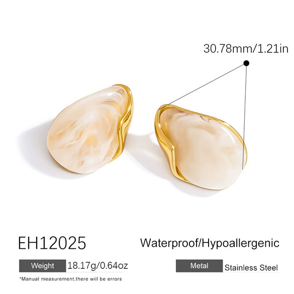 Wholesale Stainless Steel Earrings Retro Style Geometric Heart U Shaped Electroplated For Women