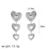 Wholesale Stainless Steel Earrings With Heart And Geometric Shapes For Women Niche Design Electroplated