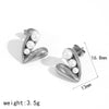 Wholesale Stainless Steel Earrings With Heart And Geometric Shapes For Women Niche Design Electroplated