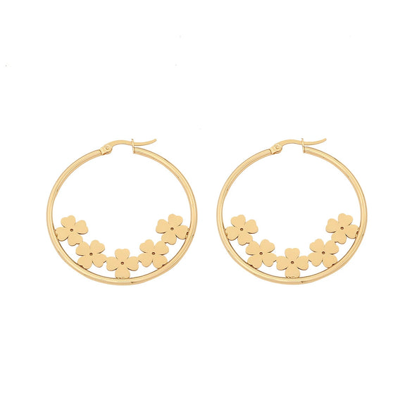 Wholesale Stainless Steel Earrings With Heart Shape And Butterfly Design Electroplated Exaggerated And Personalized For Women