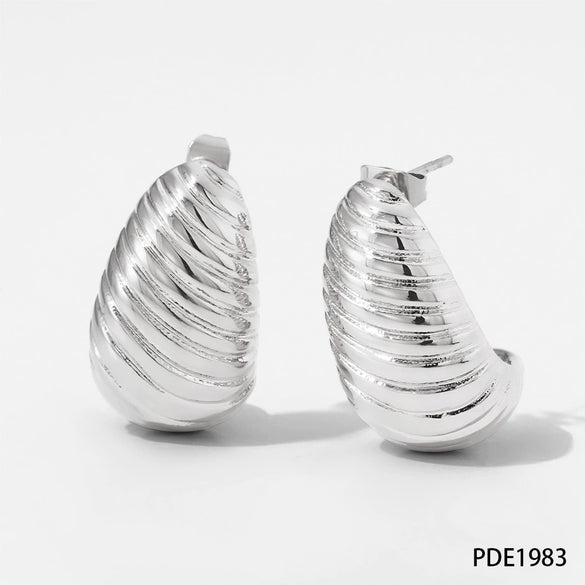 Wholesale Stainless Steel Earrings With Irregular Spiral Geometric Pattern Cold Style Electroplated For Women