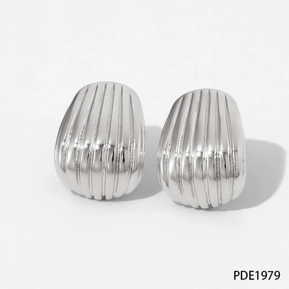 Wholesale Stainless Steel Earrings With Irregular Spiral Geometric Pattern Cold Style Electroplated For Women