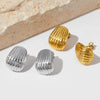 Wholesale Stainless Steel Earrings With Irregular Spiral Geometric Pattern Cold Style Electroplated For Women