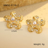 Wholesale Stainless Steel Earrings With Marine Wind Starfish Coral Animal Zodiac And Geometric Patterns Electroplated