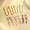 Wholesale Stainless Steel Earrings With Zircon Tassel And Vintage Style Electroplated