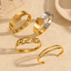 Wholesale Stainless Steel Elastic Bracelet For Women Highend Geometric Style 18K Gold Hollow Opening Electroplated