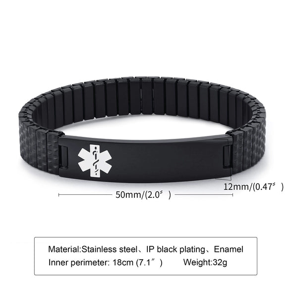 Wholesale Stainless Steel Elastic Medical Logo Geometric Bracelet