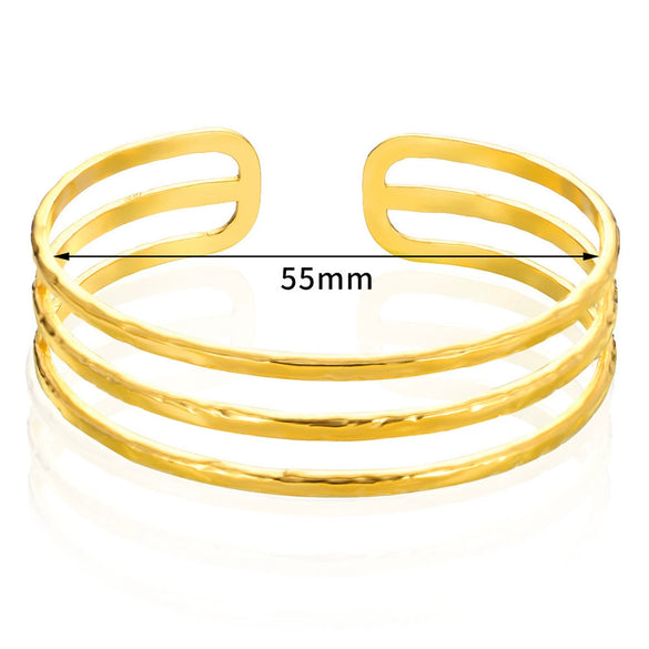 Wholesale Stainless Steel Electroplated Adjustable Open Bracelet For Women Exaggerated Highend And Personality Style