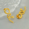 Wholesale Stainless Steel Electroplated Animal Snake Light Luxury Women's Earrings