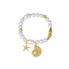 Wholesale Stainless Steel Electroplated Animal Zodiac Pearl Women's Bracelet Jewelry