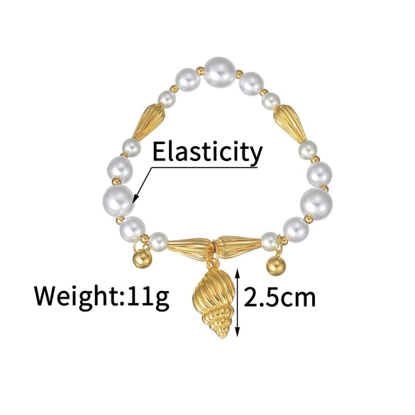 Wholesale Stainless Steel Electroplated Animal Zodiac Pearl Women's Bracelet Jewelry