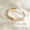 Wholesale Stainless Steel Electroplated Asymmetrical Line Geometric Open Bracelet