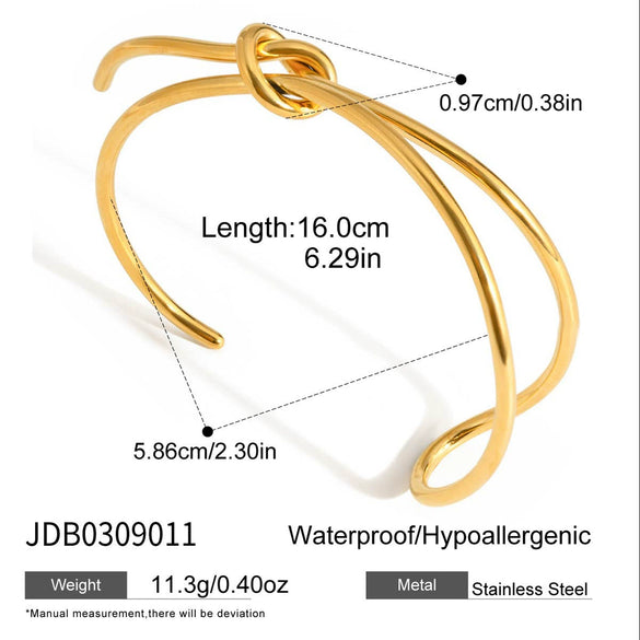 Wholesale Stainless Steel Electroplated Asymmetrical Line Geometric Open Bracelet