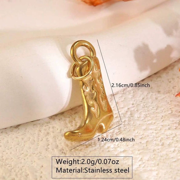 Wholesale Stainless Steel Electroplated Boots Pattern Jewelry Set For Western Cowboy And Women