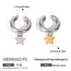 Wholesale Stainless Steel Electroplated Bow And Fivepointed Star Ear Clip Earrings Jewelry Sweet Cool Style