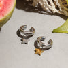 Wholesale Stainless Steel Electroplated Bow And Fivepointed Star Ear Clip Earrings Jewelry Sweet Cool Style