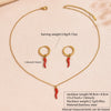 Wholesale Stainless Steel Electroplated Chili Pepper Jewelry Set For Women