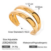 Wholesale Stainless Steel Electroplated Convex Smooth Double Opening Bracelet In Ins And Geometric Style 18K Gold Plated Quiet Design Non Fading Jewelry