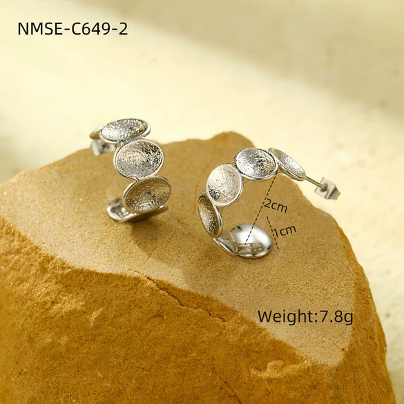 Wholesale Stainless Steel Electroplated Cshaped Earrings Retro Style For Women