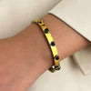 Wholesale Stainless Steel Electroplated Devil's Eye Diamondencrusted Love Bracelet Set Nonfading Open Bracelet Geometric Style Accessories